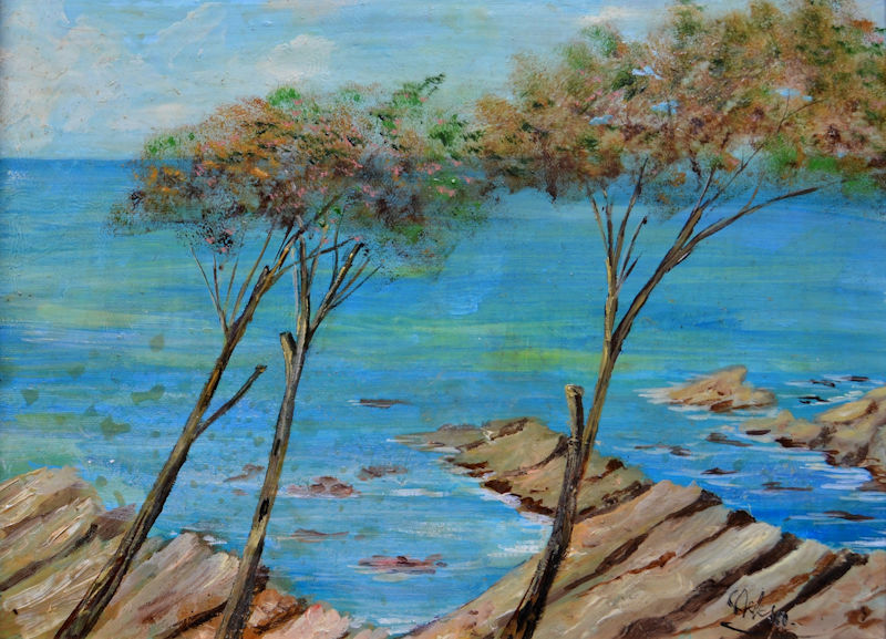 Carlo G. Rebesco, Paesaggio, 1992, olio su tela, cm 30x40