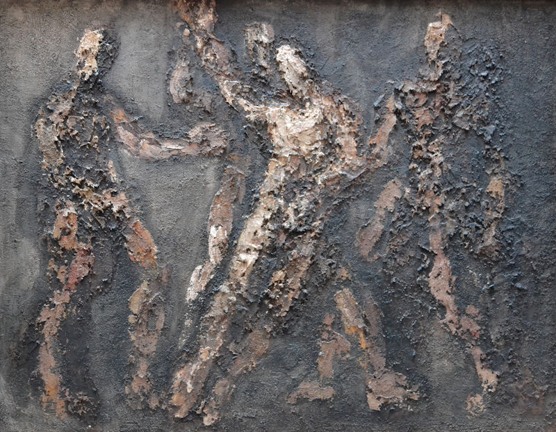 Plinio Mesciulam, Deposizione, 1951, tecnica mista su tavola, cm 152x197